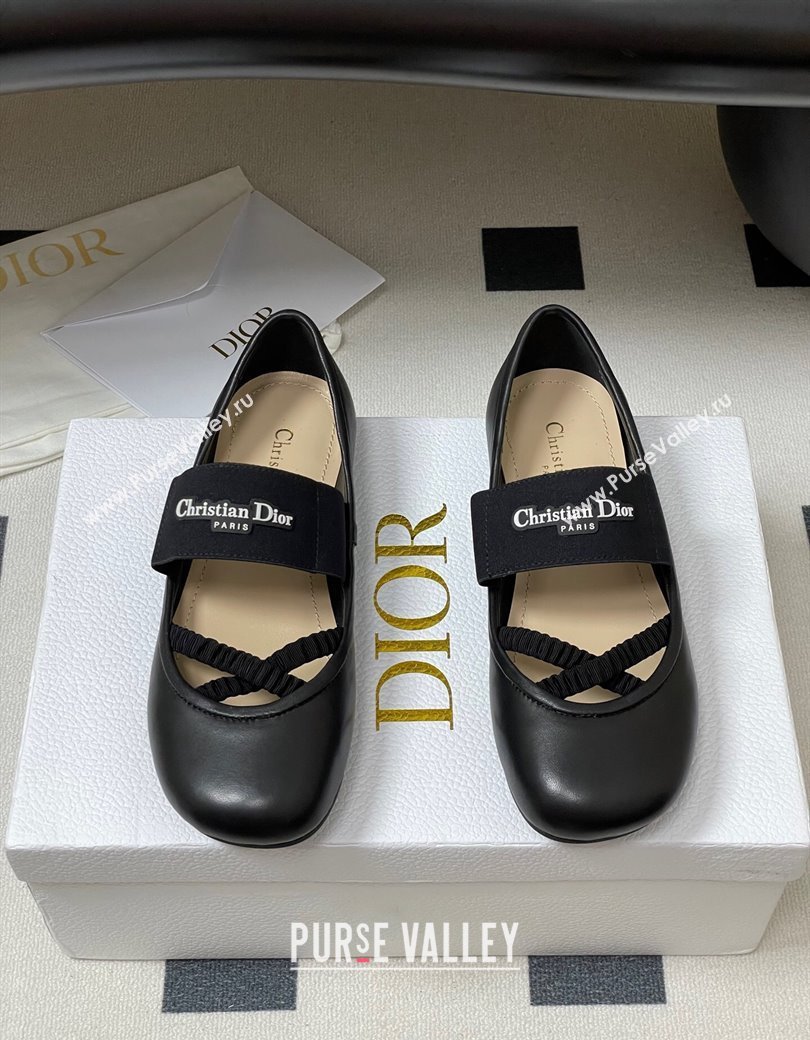Dior Shade Ballet Flats in Lambskin with Elastic Straps Black 2025 0822 (MD-250822007)