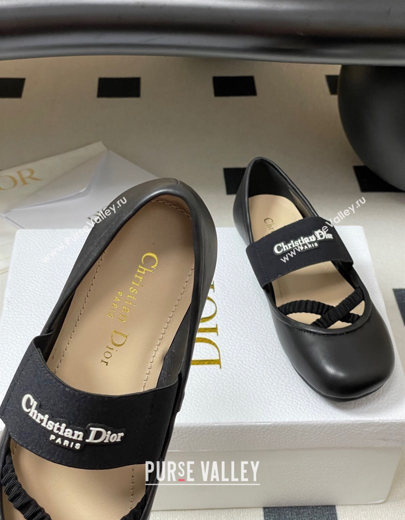 Dior Shade Ballet Flats in Lambskin with Elastic Straps Black 2025 0822 (MD-250822007)