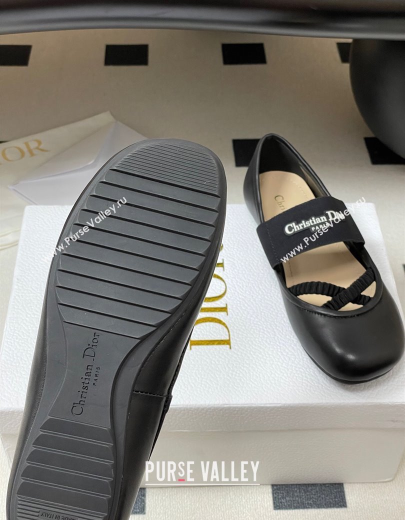 Dior Shade Ballet Flats in Lambskin with Elastic Straps Black 2025 0822 (MD-250822007)