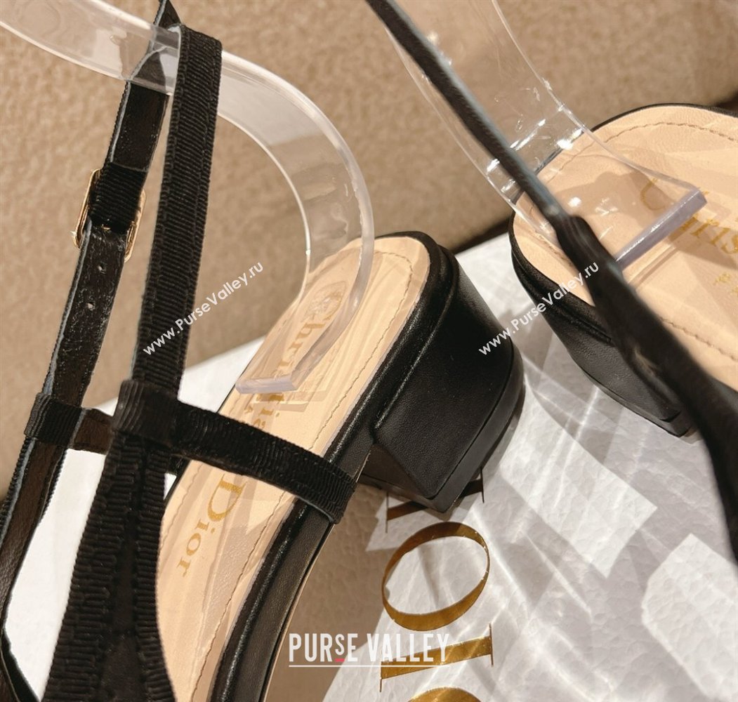 Dior Ballet Slingback Pumps 3cm in Quilted Cannage Calfskin with Pearl Bow Black 2025 (MD-250822016)