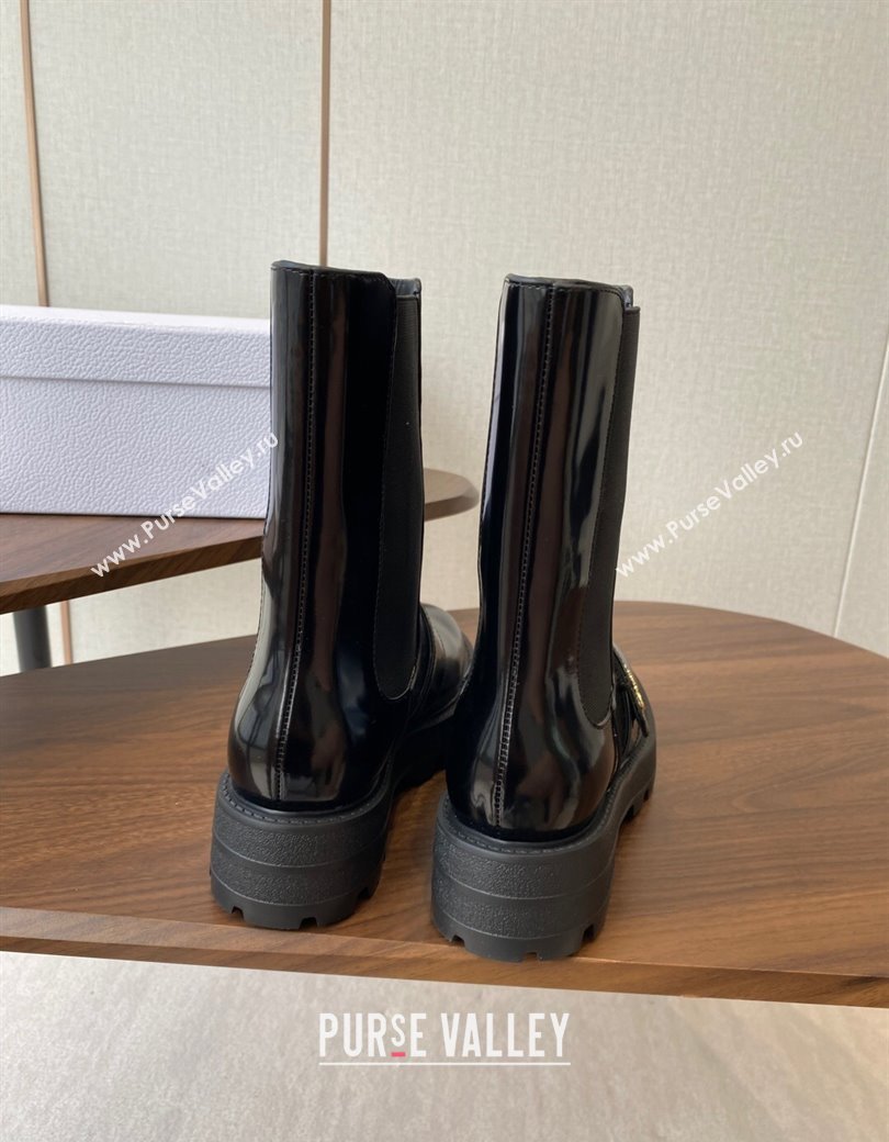 Dior D-Quest Ankle Boots in Shiny Calfskin Black 2025 0822 (KL-250822055)