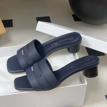 Dior Dway Heel Slides Sandal 4cm in Grained Calfskin Leather Deep Blue 2025 S03W (MD-250822074)