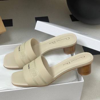 Dior Dway Heel Slides Sandal 4cm in Grained Calfskin Leather Light Blue 2025 S03W (MD-250822075)