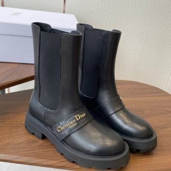 Dior D-Quest Ankle Boots in Calfskin Leather Black 2025 0822 (KL-250822057)