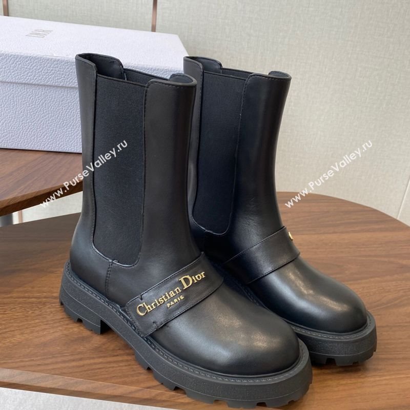 Dior D-Quest Ankle Boots in Calfskin Leather Black 2025 0822 (KL-250822057)