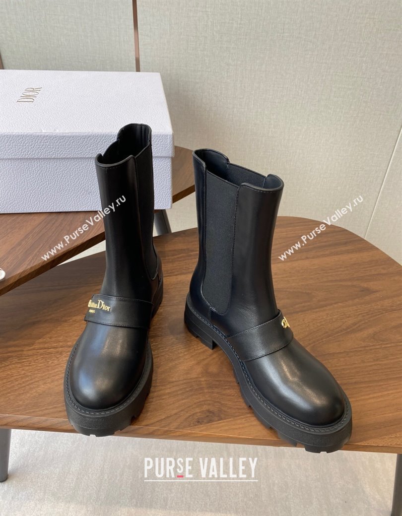 Dior D-Quest Ankle Boots in Calfskin Leather Black 2025 0822 (KL-250822057)