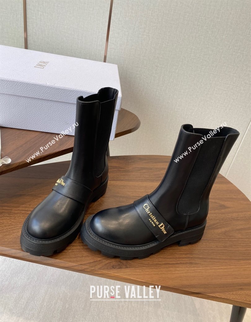 Dior D-Quest Ankle Boots in Calfskin Leather Black 2025 0822 (KL-250822057)