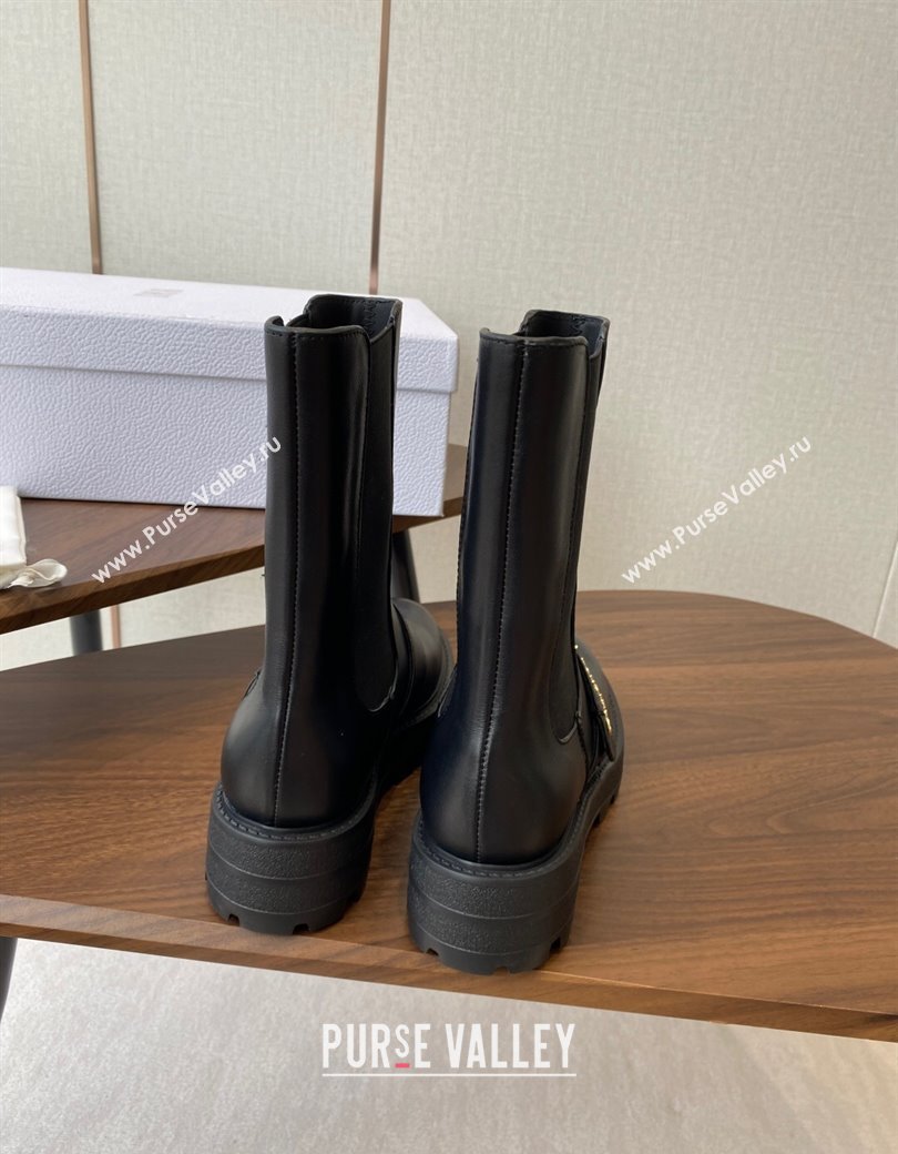 Dior D-Quest Ankle Boots in Calfskin Leather Black 2025 0822 (KL-250822057)