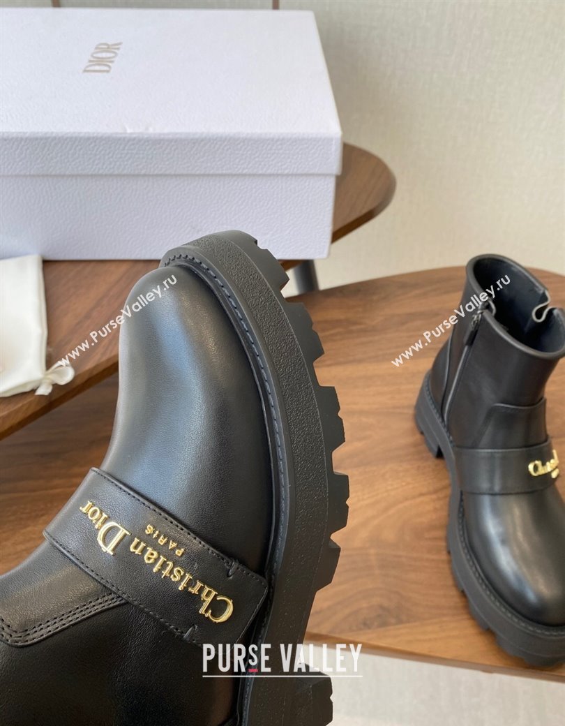 Dior D-Quest Ankle Boots in Calfskin Leather Black 2025 DR082102 (KL-250822058)