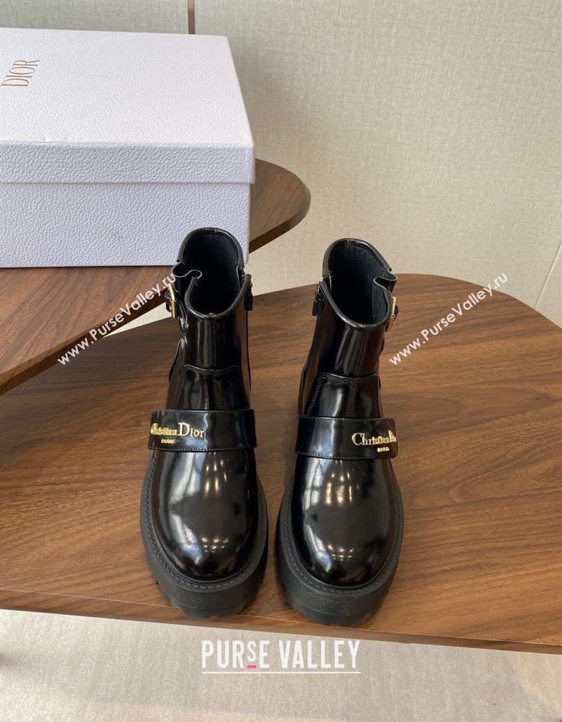 Dior D-Quest Ankle Boots in Shiny Calfskin Black 2025 DR082102 (KL-250822059)
