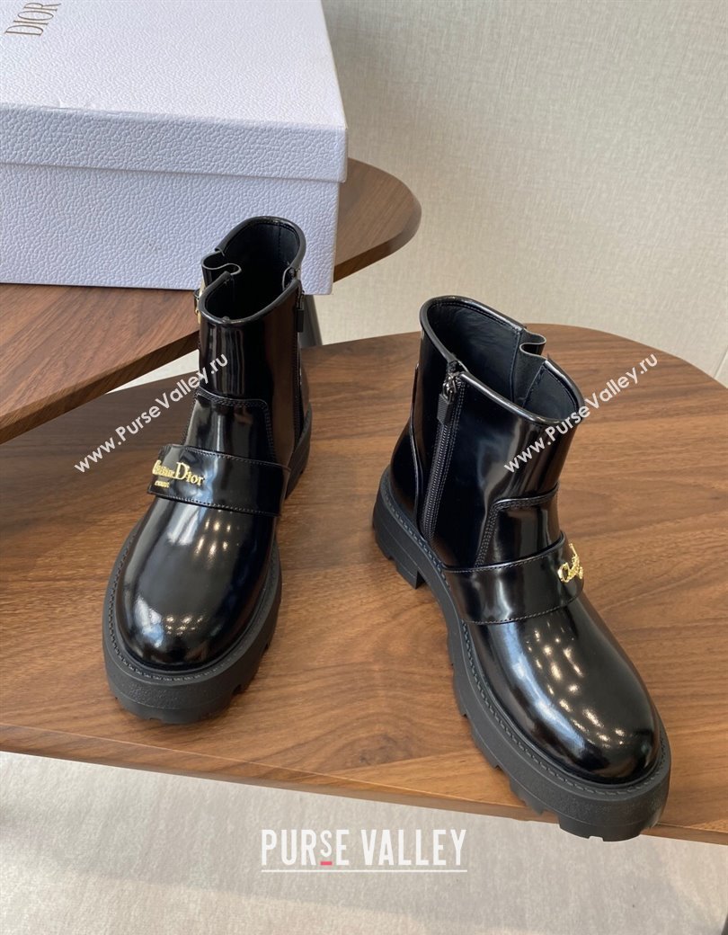 Dior D-Quest Ankle Boots in Shiny Calfskin Black 2025 DR082102 (KL-250822059)