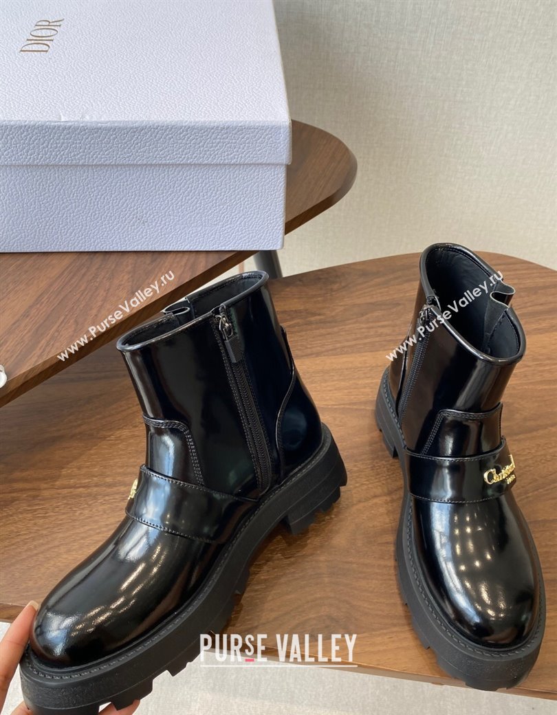 Dior D-Quest Ankle Boots in Shiny Calfskin Black 2025 DR082102 (KL-250822059)