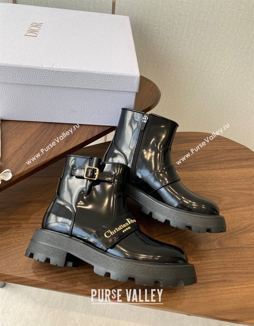 Dior D-Quest Ankle Boots in Shiny Calfskin Black 2025 DR082102 (KL-250822059)