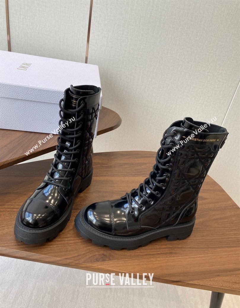 Dior D-Unit Ankle Boots in Black Quilted Cannage Calfskin 2025 DR082103 (KL-250822062)