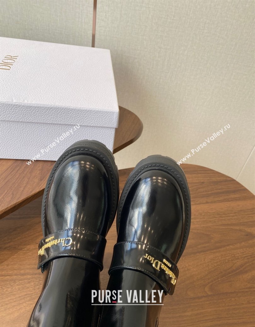 Dior D-Quest Ankle Boots in Shiny Calfskin Black 2025 0822 (KL-250822055)