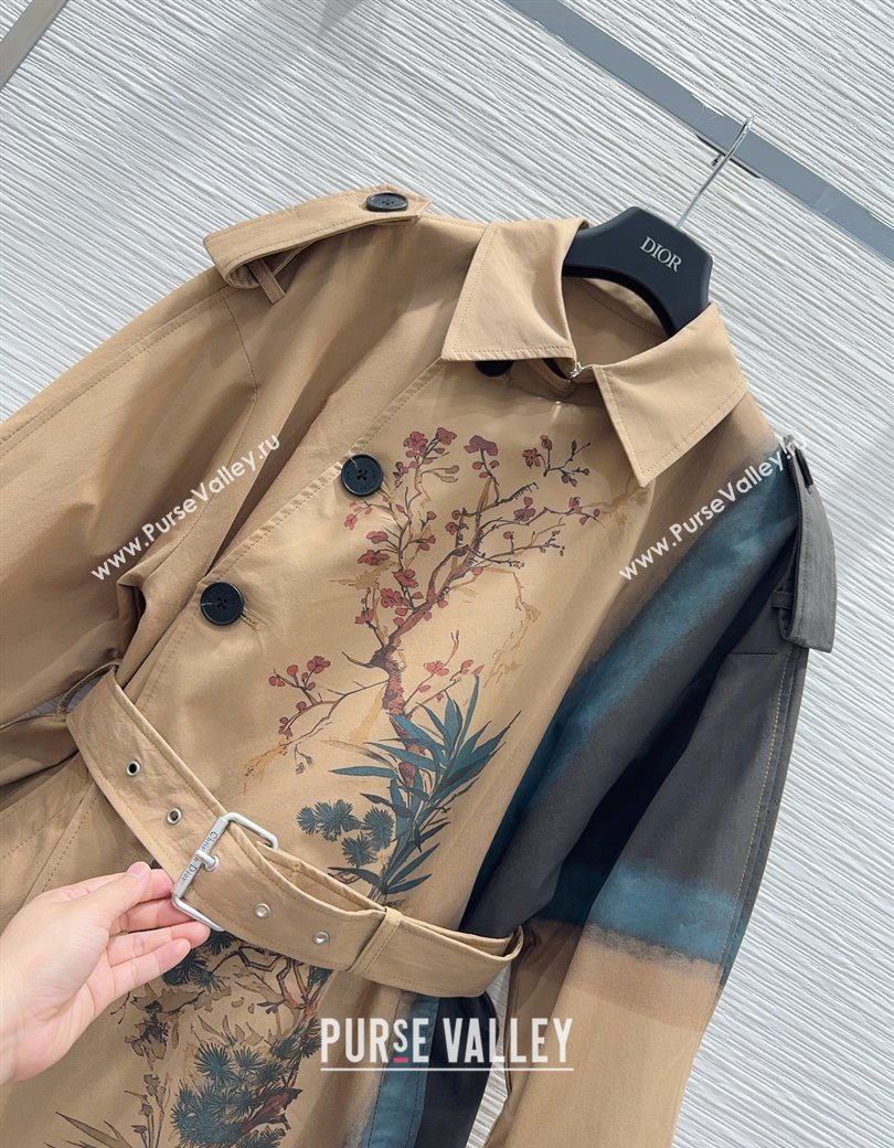 Dior Printed Cotton Coat Beige 2025 DR090531 (QI-250905031)