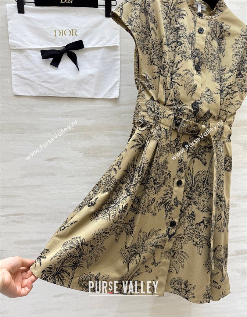 Dior Printed Dress Khaki 2025 DR090521 (QI-250905023)