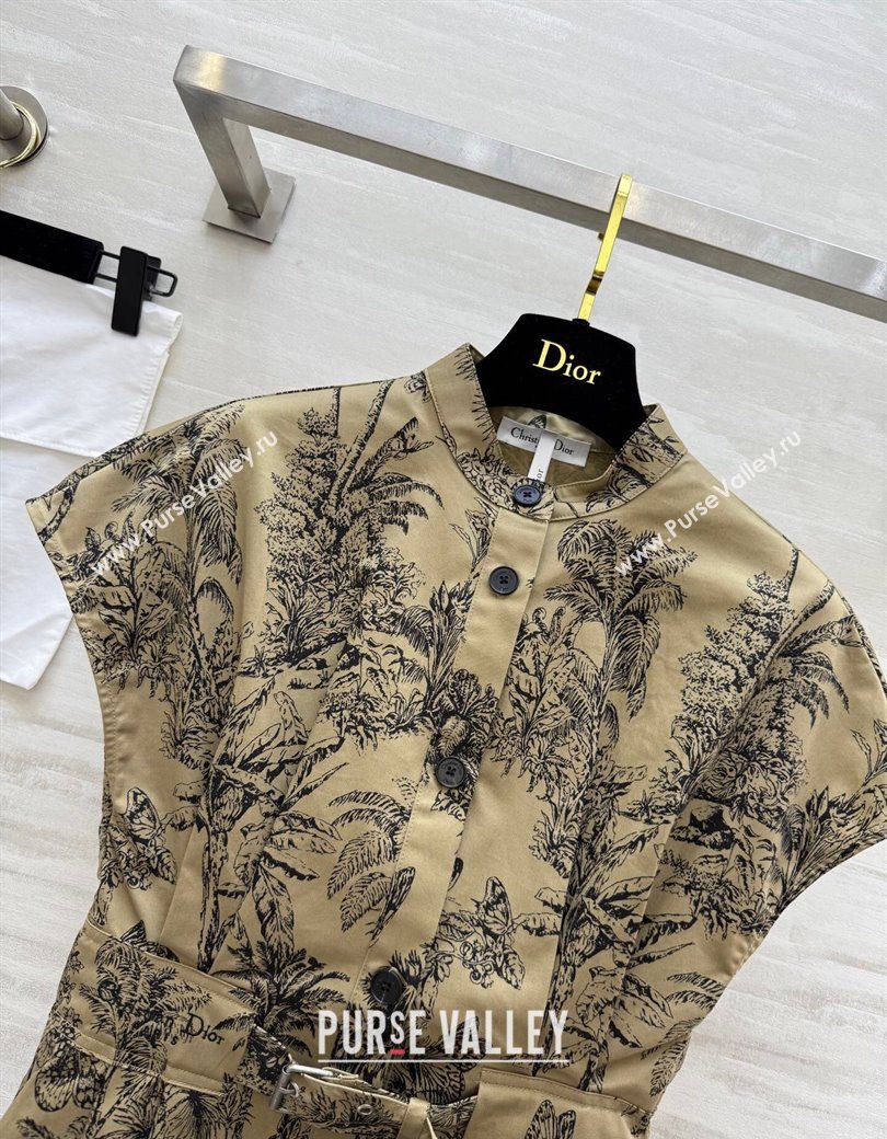 Dior Printed Dress Khaki 2025 DR090521 (QI-250905023)