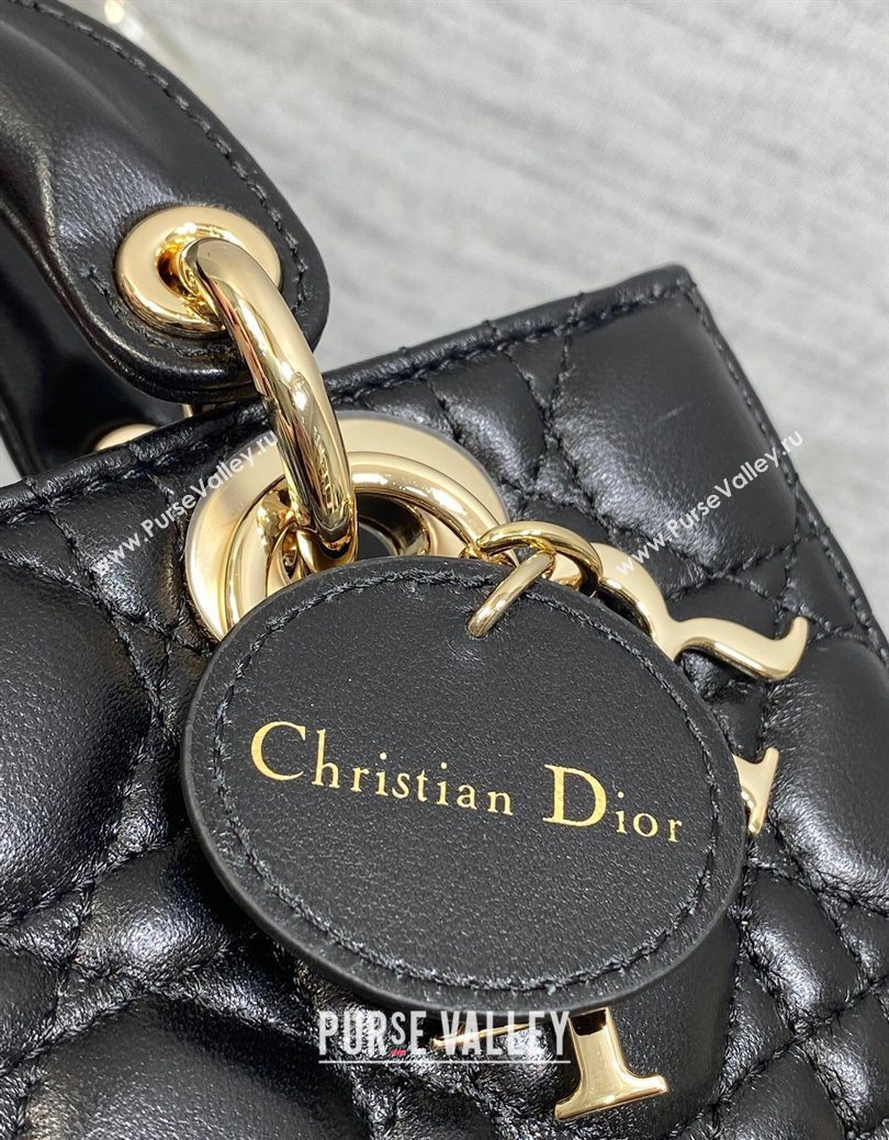 Dior Mini Lady D-Joy Bag in Cannage Lambskin Black 2025 M0636 (XXG-250929067)