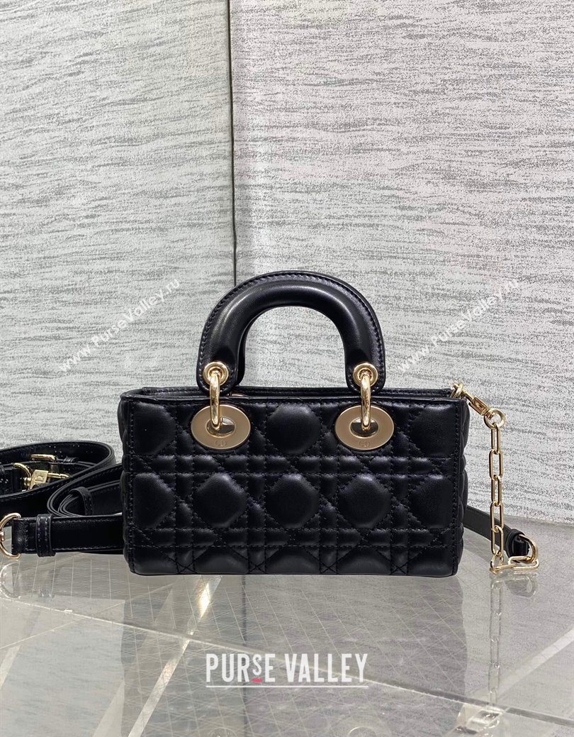 Dior Mini Lady D-Joy Bag in Cannage Lambskin Black 2025 M0636 (XXG-250929067)