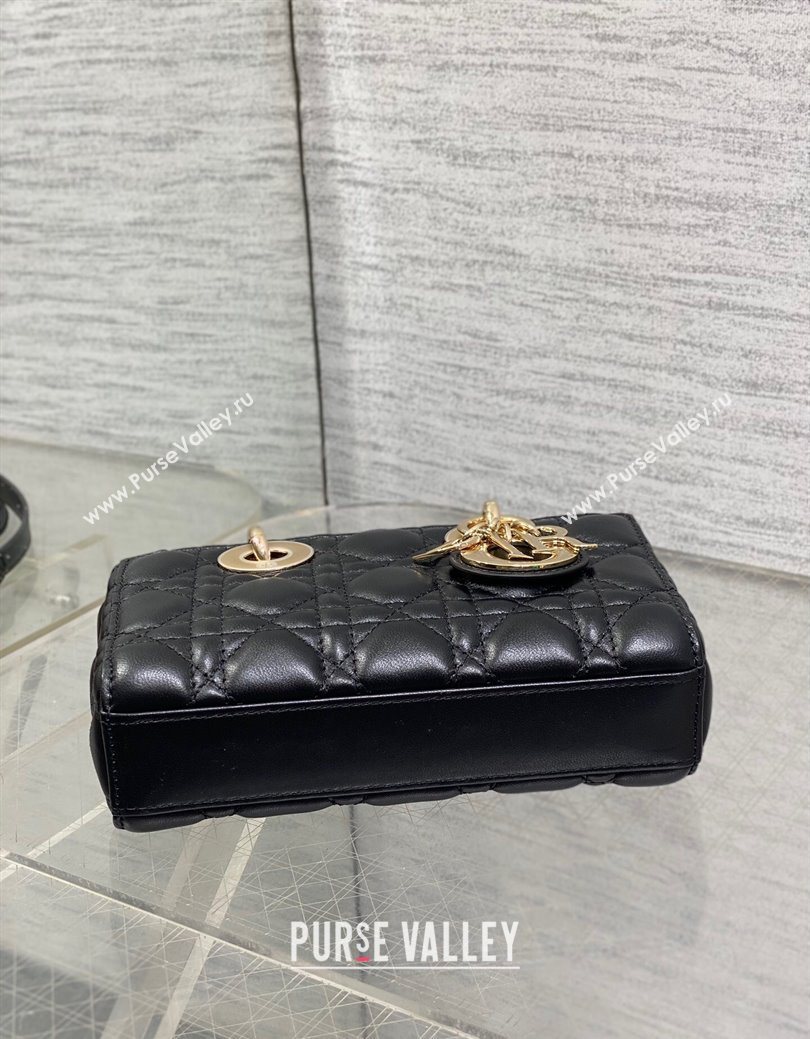 Dior Mini Lady D-Joy Bag in Cannage Lambskin Black 2025 M0636 (XXG-250929067)