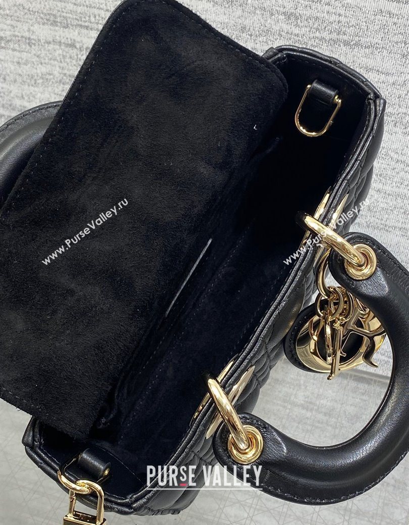 Dior Mini Lady D-Joy Bag in Cannage Lambskin Black 2025 M0636 (XXG-250929067)