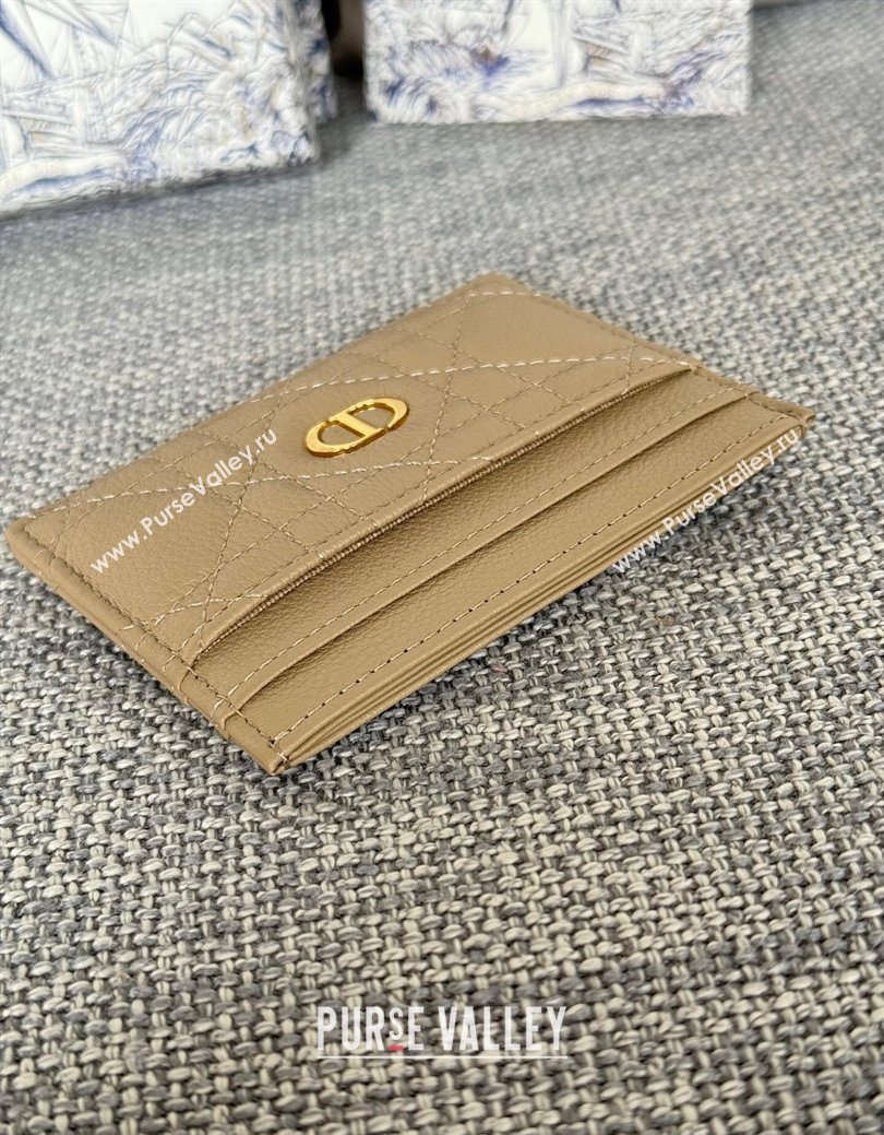 Dior Caro Freesia Card Holder in Supple Cannage Calfskin Sand Beige 2025 S5130 (XXG-250929077)