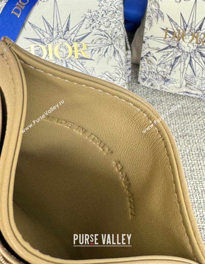 Dior Caro Freesia Card Holder in Supple Cannage Calfskin Sand Beige 2025 S5130 (XXG-250929077)