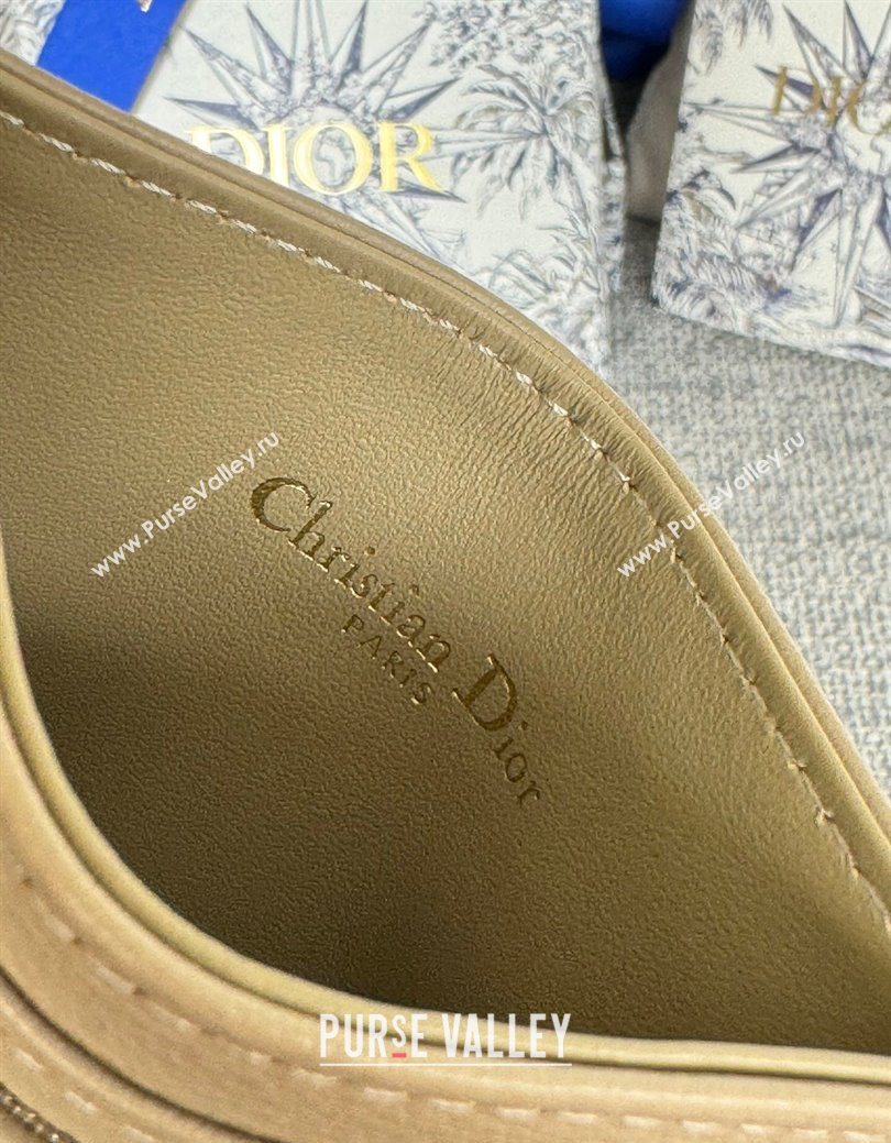 Dior Caro Freesia Card Holder in Supple Cannage Calfskin Sand Beige 2025 S5130 (XXG-250929077)
