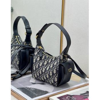 Dior D-Dream Mini Bag in Blue Oblique Jacquard and Black Smooth Calfskin 2025 (XXG-250929086)