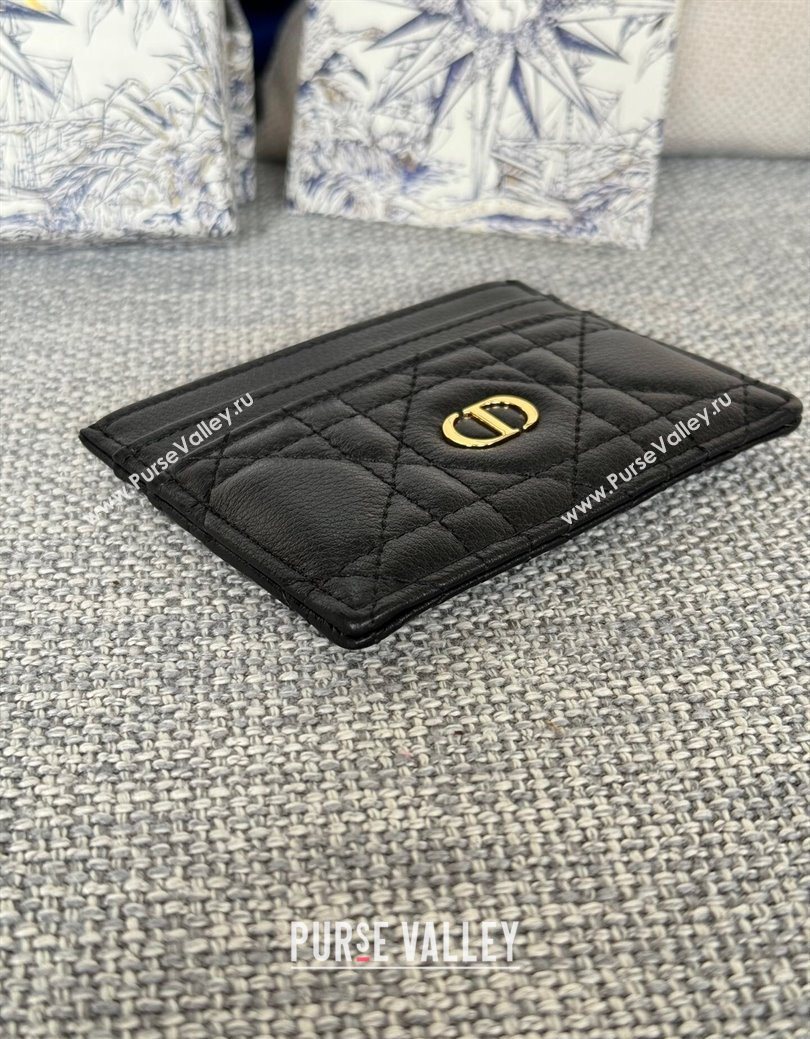 Dior Caro Freesia Card Holder in Supple Cannage Calfskin Black2 2025 S5130 (XXG-250929075)