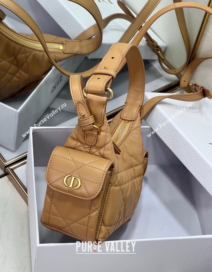 Dior D-Dream Mini Bag in Macrocannage Lambskin Light Gold-Tone 2025 (XXG-250929090)
