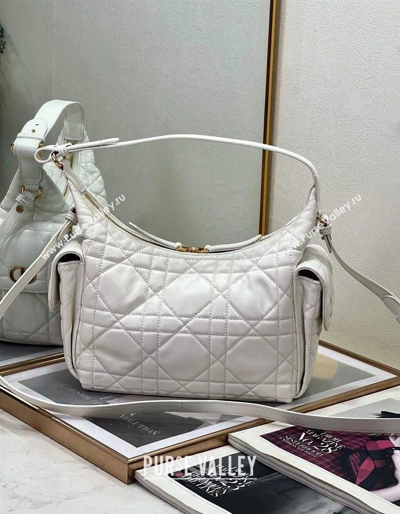Dior D-Dream Medium Bag in Macrocannage Lambskin White 2025 (XXG-250929092)