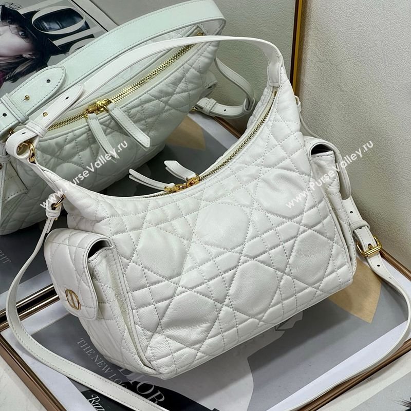 Dior D-Dream Medium Bag in Macrocannage Lambskin White 2025 (XXG-250929092)