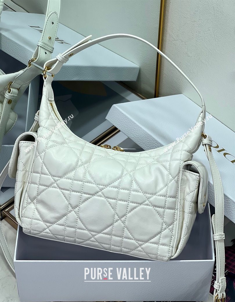 Dior D-Dream Medium Bag in Macrocannage Lambskin White 2025 (XXG-250929092)