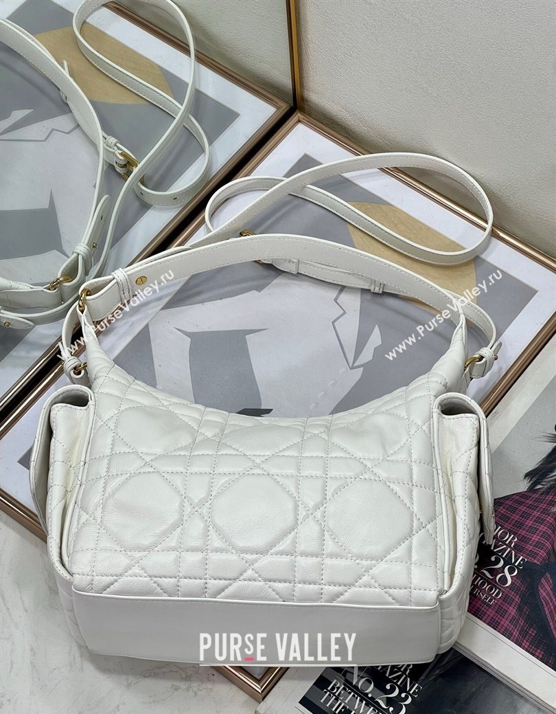 Dior D-Dream Medium Bag in Macrocannage Lambskin White 2025 (XXG-250929092)