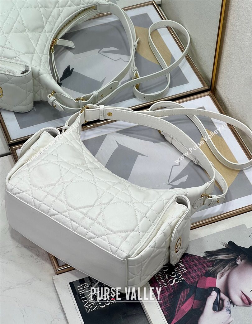 Dior D-Dream Medium Bag in Macrocannage Lambskin White 2025 (XXG-250929092)