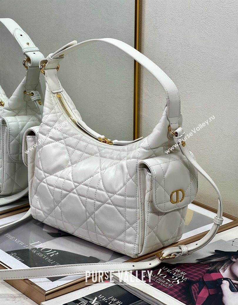 Dior D-Dream Medium Bag in Macrocannage Lambskin White 2025 (XXG-250929092)
