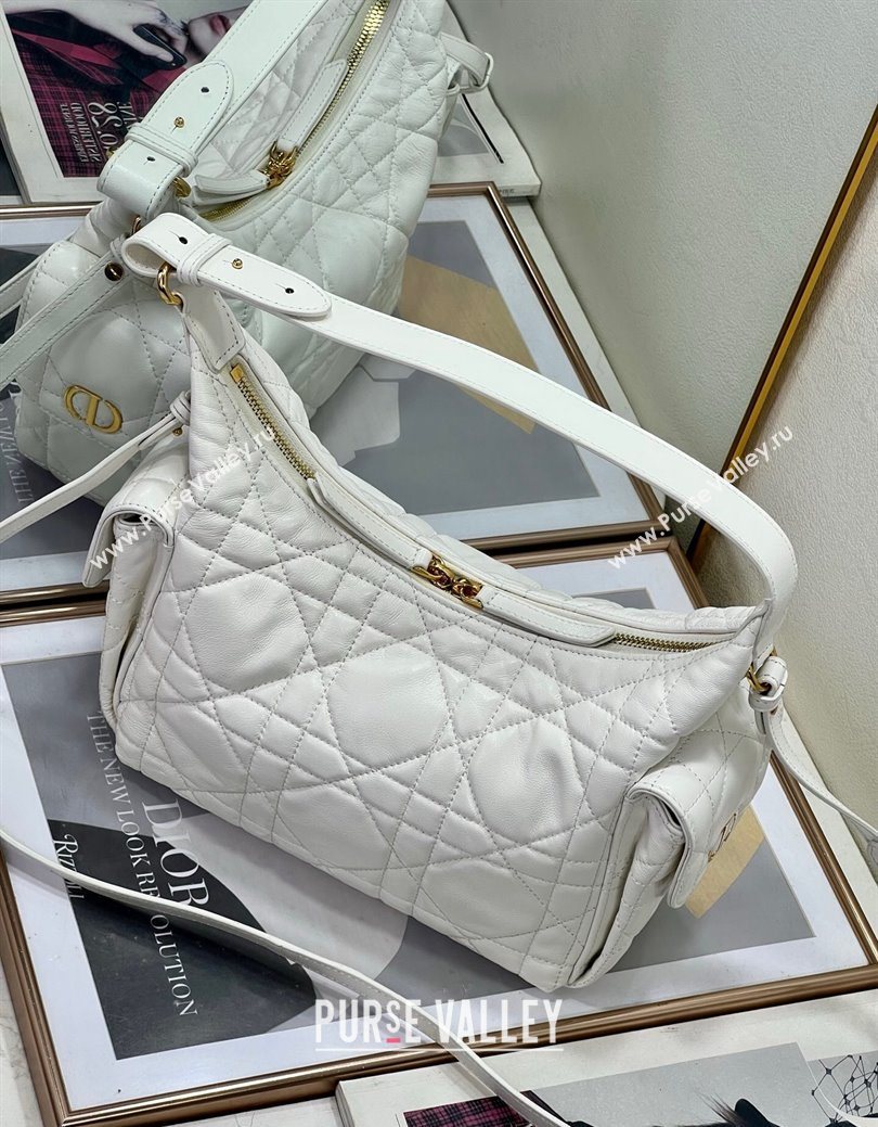 Dior D-Dream Medium Bag in Macrocannage Lambskin White 2025 (XXG-250929092)