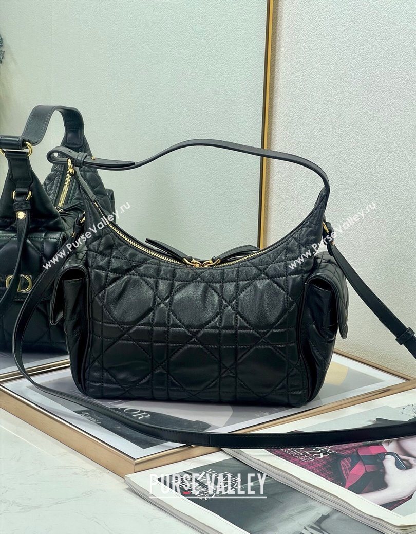 Dior D-Dream Medium Bag in Macrocannage Lambskin Black 2025 (XXG-250929093)