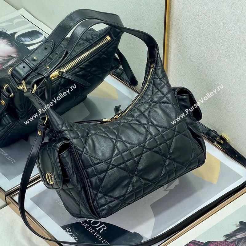 Dior D-Dream Medium Bag in Macrocannage Lambskin Black 2025 (XXG-250929093)