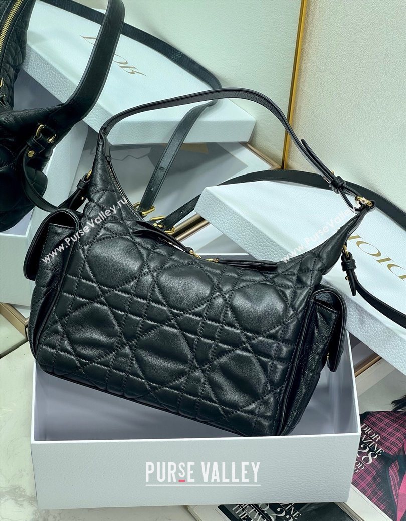 Dior D-Dream Medium Bag in Macrocannage Lambskin Black 2025 (XXG-250929093)