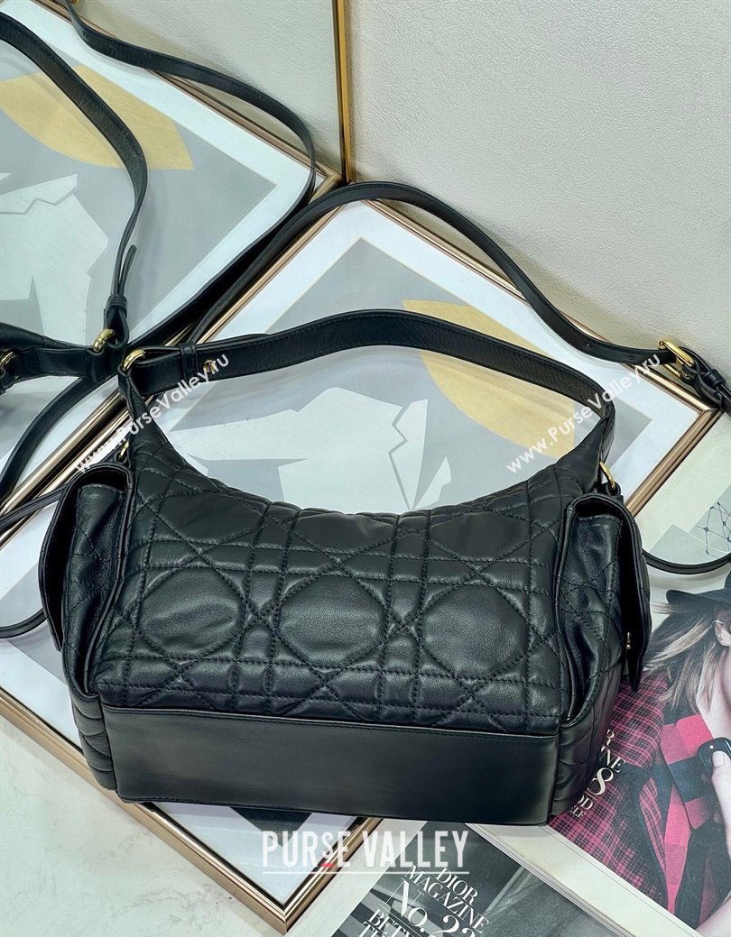Dior D-Dream Medium Bag in Macrocannage Lambskin Black 2025 (XXG-250929093)