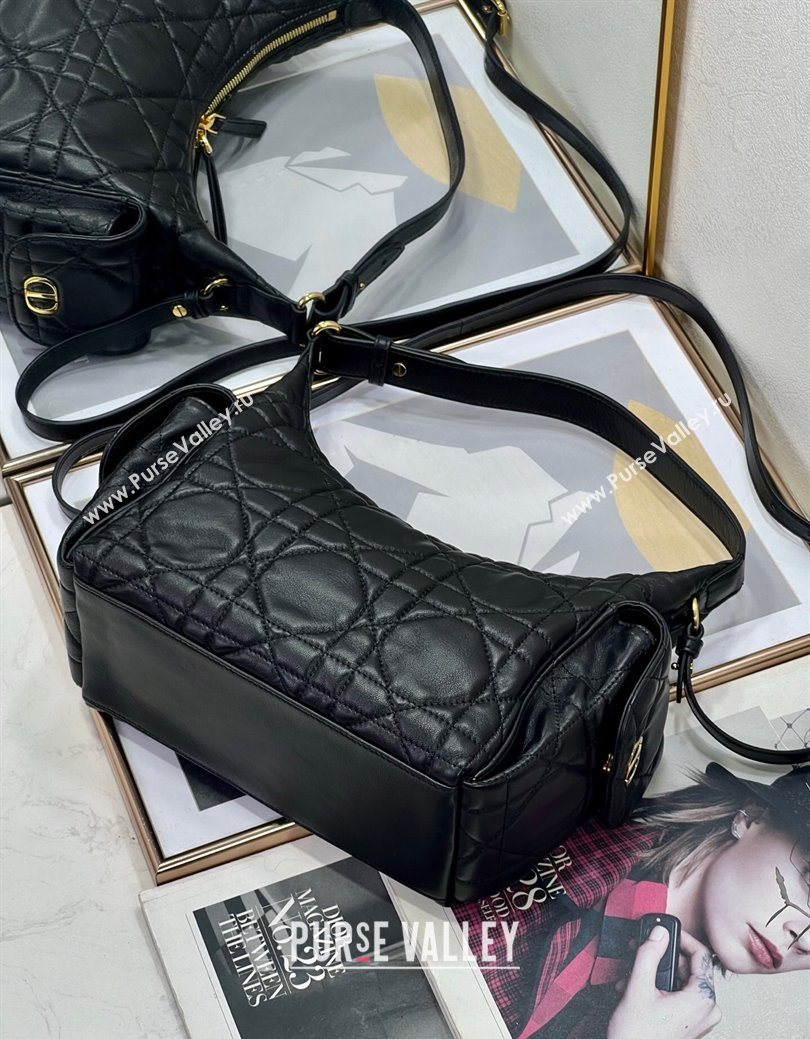 Dior D-Dream Medium Bag in Macrocannage Lambskin Black 2025 (XXG-250929093)