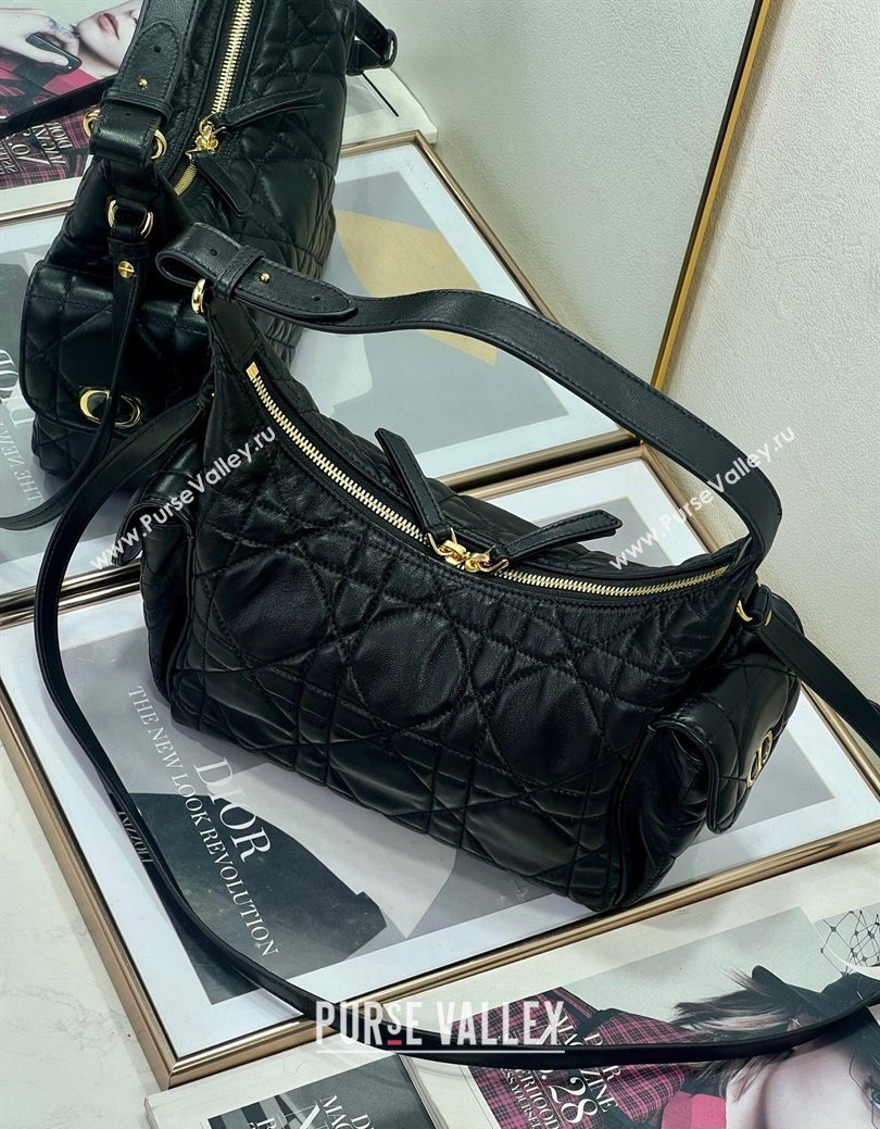 Dior D-Dream Medium Bag in Macrocannage Lambskin Black 2025 (XXG-250929093)