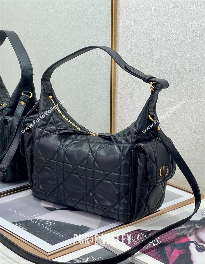 Dior D-Dream Medium Bag in Macrocannage Lambskin Black 2025 (XXG-250929093)