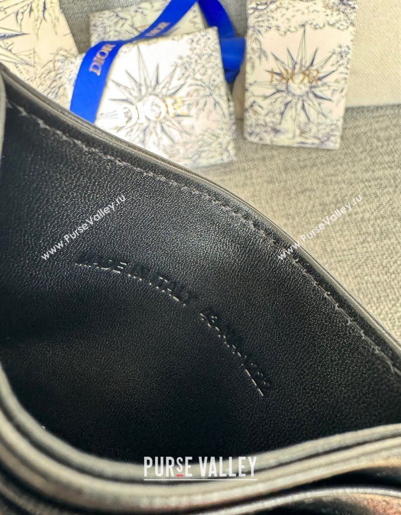 Dior Caro Freesia Card Holder in Supple Cannage Calfskin Black2 2025 S5130 (XXG-250929075)