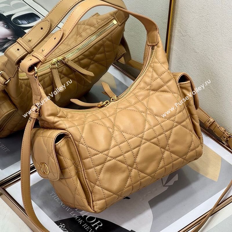 Dior D-Dream Medium Bag in Macrocannage Lambskin Light Gold-Tone 2025 (XXG-250929095)