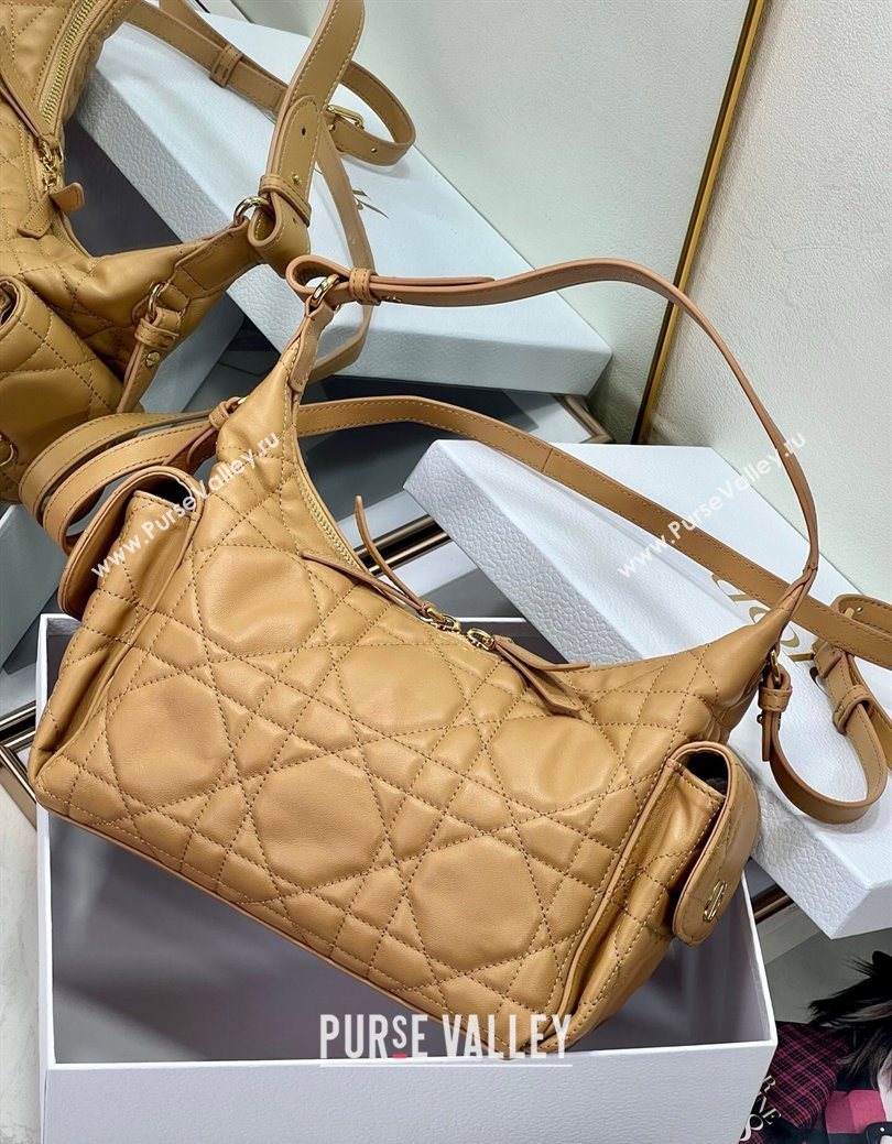 Dior D-Dream Medium Bag in Macrocannage Lambskin Light Gold-Tone 2025 (XXG-250929095)