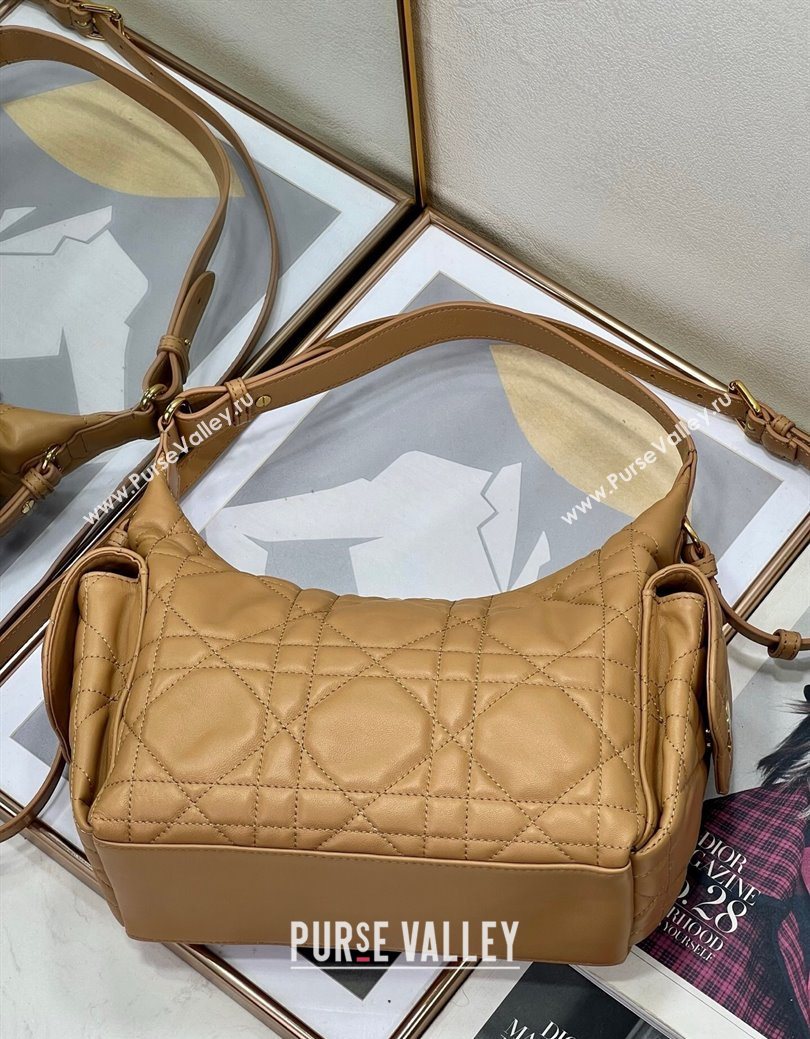 Dior D-Dream Medium Bag in Macrocannage Lambskin Light Gold-Tone 2025 (XXG-250929095)